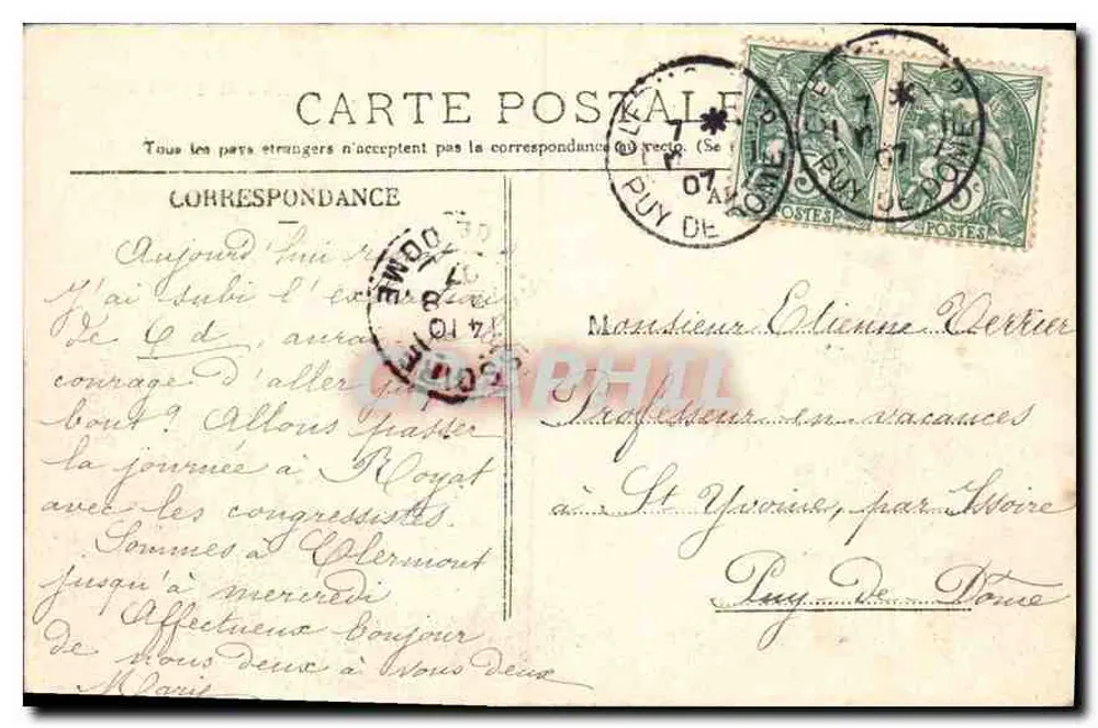 Clermont-Ferrand (P.-de-D.) — Place de Jaude — L'Hirondelle, Paris, n° 432 - Rückseite