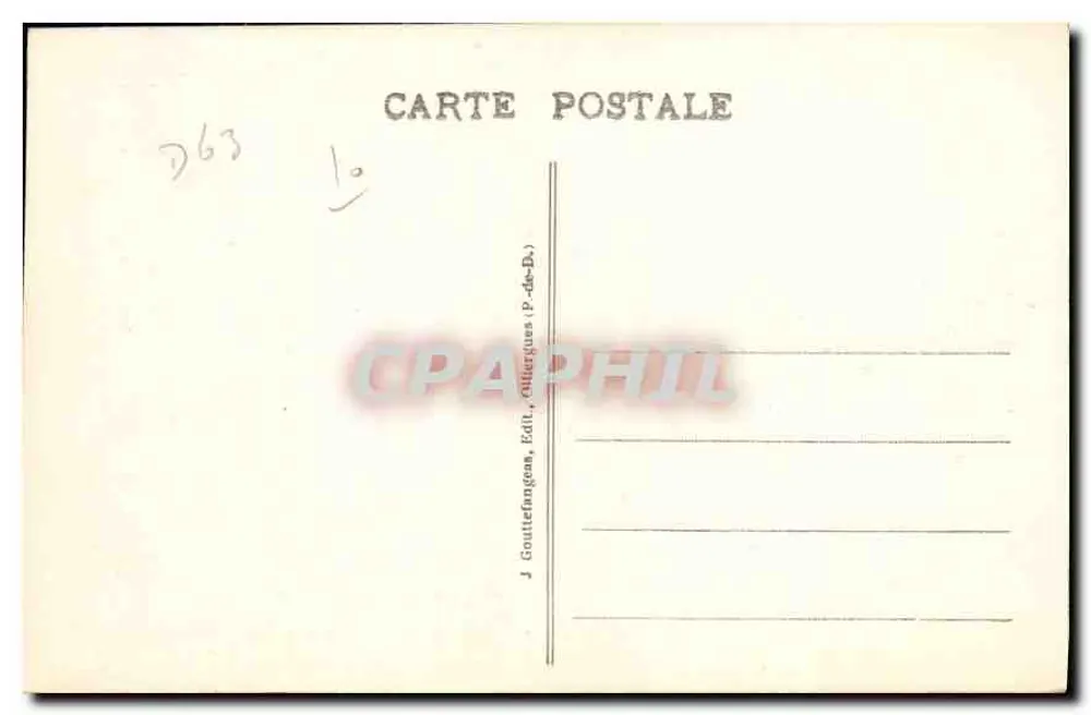 Clermont-Ferrand — Rue Montlosier und Glacis der Poterne — J. Goultterfangeas, Verlag, Ollierques (P.-de-D.) - Rückseite