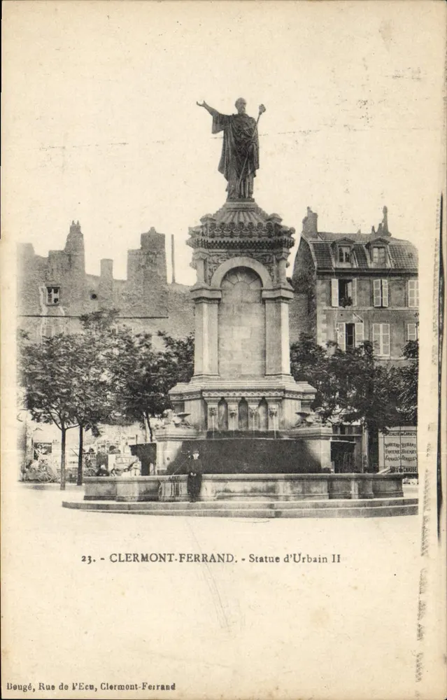 Clermont-Ferrand - Statua Urbana II - Rue de l'Écu - Awers