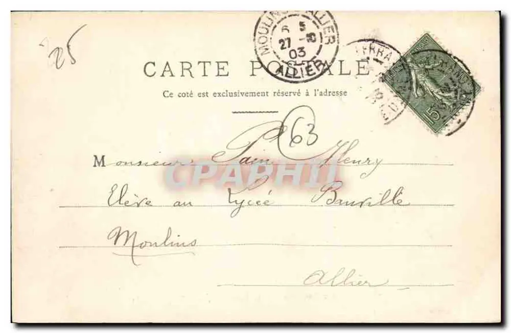 Clermont-Ferrand — A Universidade, entrada principal — Garelet aîné, Bazar, Clermont-Ferrand - Verso