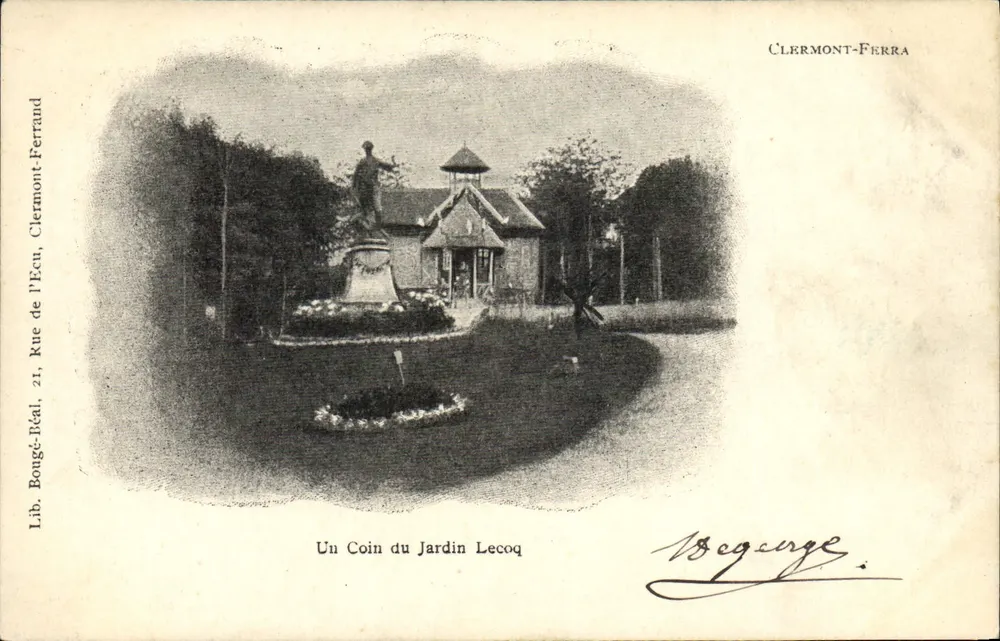 Ein Eckchen des Gartens Lecoq — Clermont-Ferrand — Lib. Bougé-Béal, Rue de l'Écu - Vorderseite