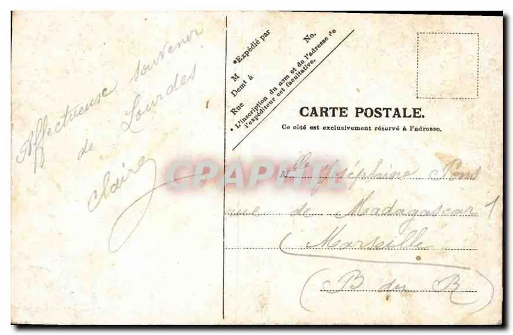 Lourdes — A Gruta & a Basílica — V. P. Paris, No. 27 - Verso