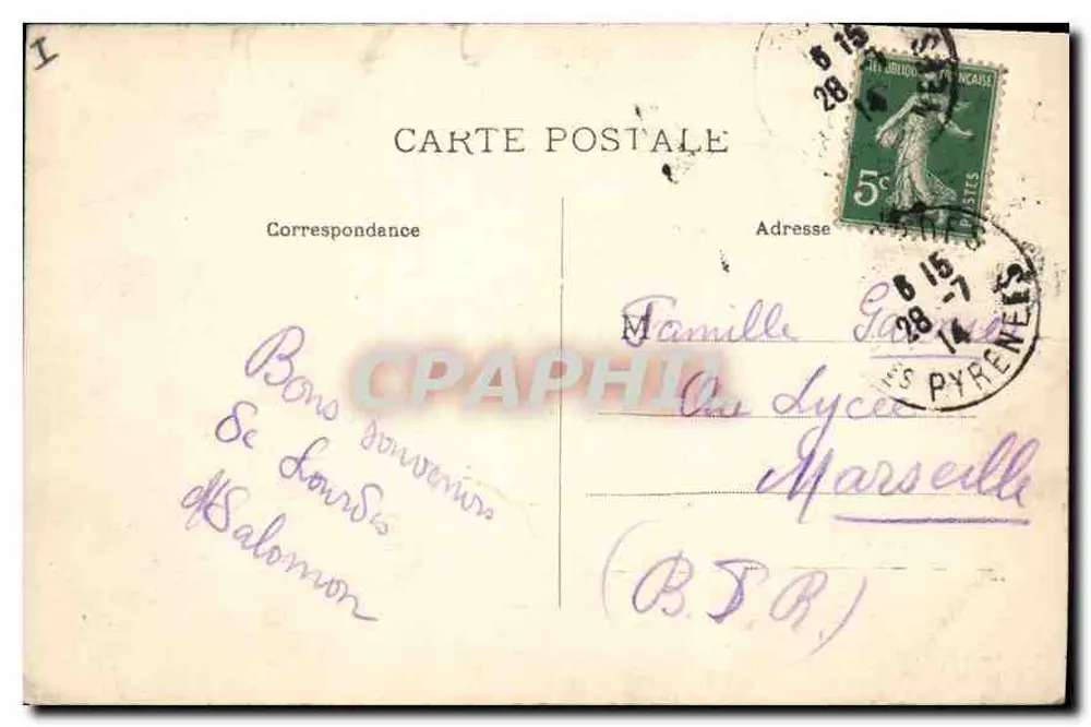 Lourdes — Das Festungsschloss — Verleger M.P. Nr. 1024 - Rückseite