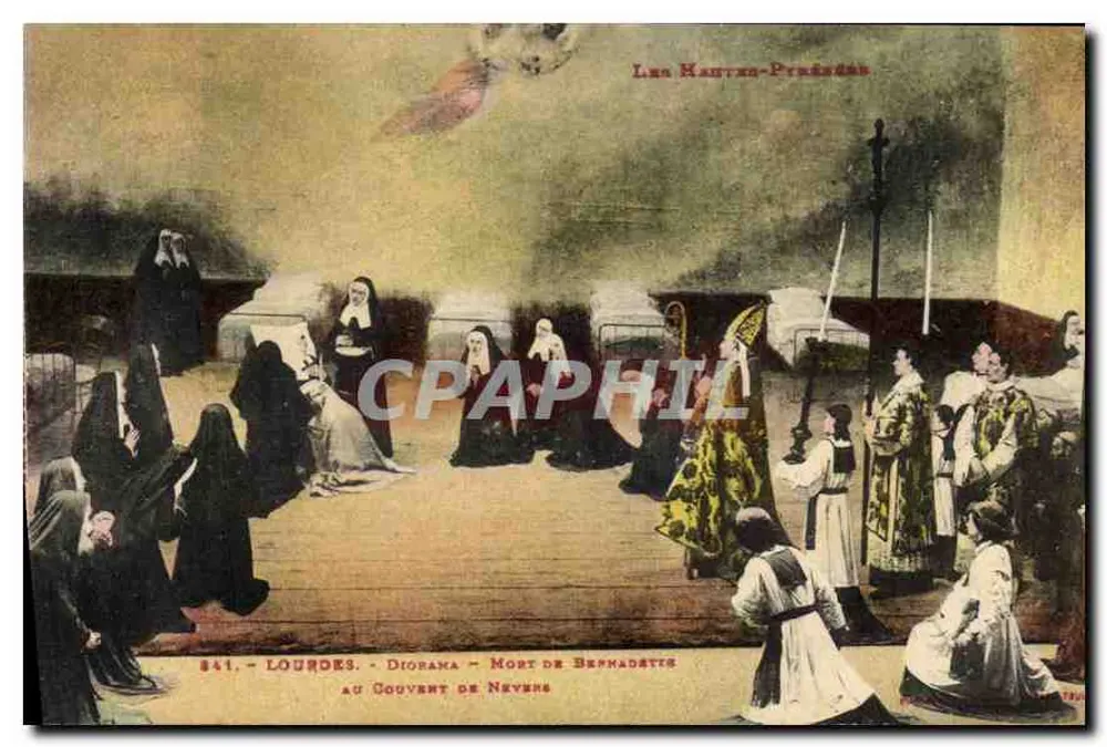 Lourdes - Diorama - Tod von Bernadette im Konvent von Nevers - Vorderseite