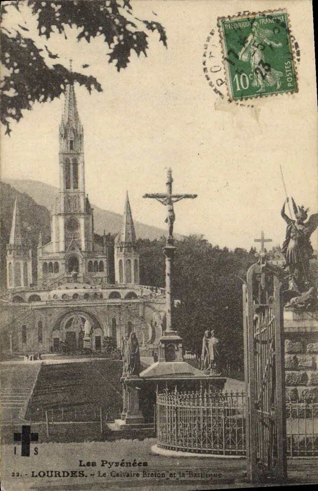 Lourdes — Der Bretonische Calvary und die Basilika — Die Pyrenäen - Vorderseite