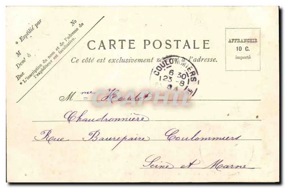 Abri dos Peregrinos — Coulemiers — V.P. Paris N.8 - Verso