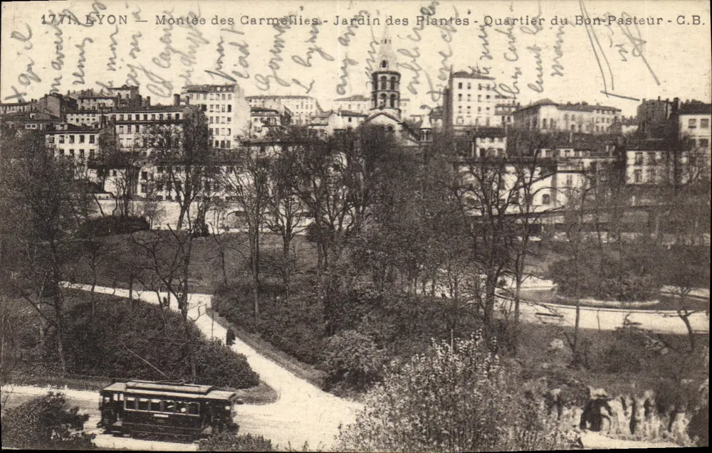LYON — Salita delle Carmelitane - Giardino delle Piante - Quartiere del Buon Pastore - C.B. - Recto