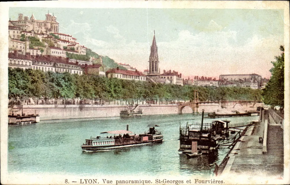 LYON — Panoramablick. St-Georges und Fourvières — unbekannter Verlag, Nr. 8 - Vorderseite