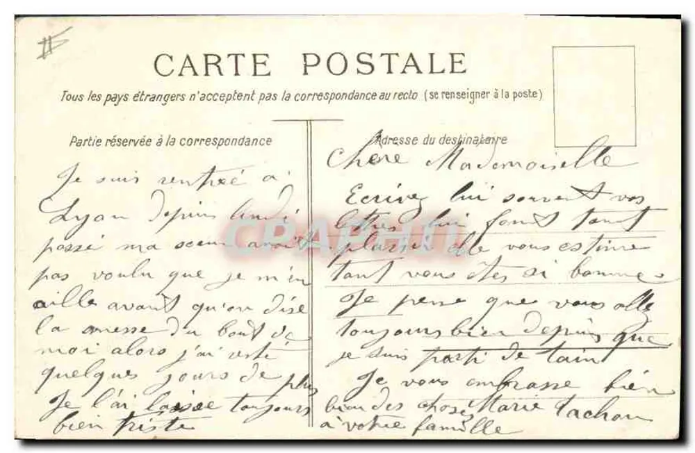 LYON — Panoramablick. St-Georges und Fourvières — unbekannter Verlag, Nr. 8 - Rückseite