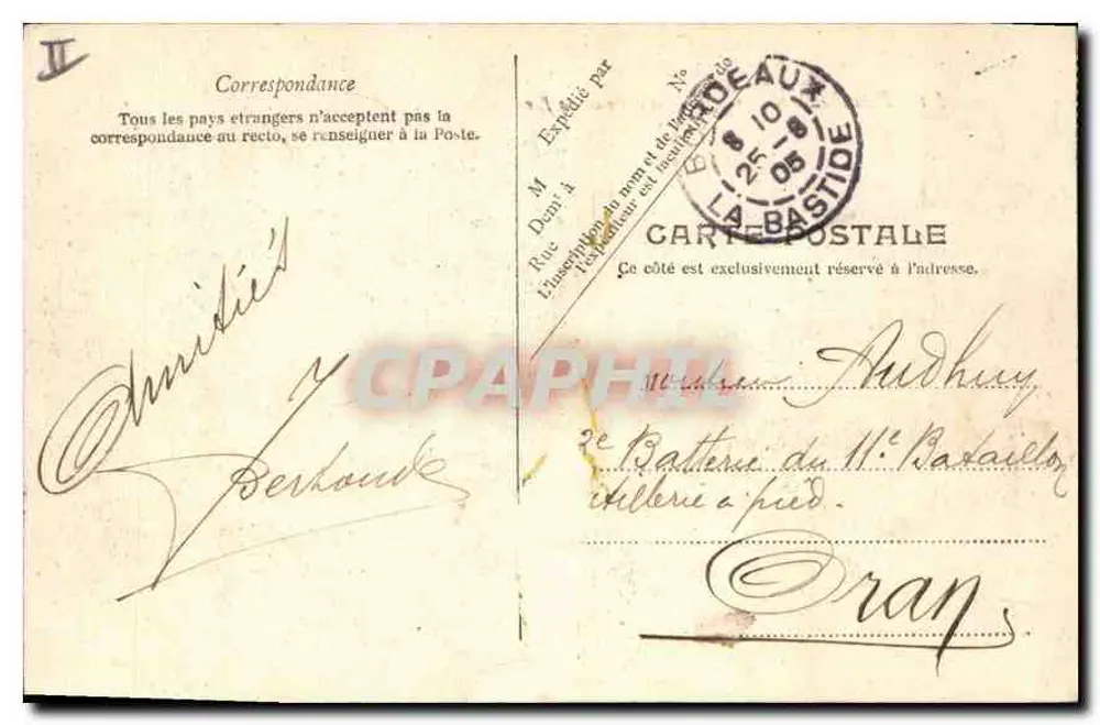 Bordeaux — O Ponte de Ferro — editor S.488 - Verso