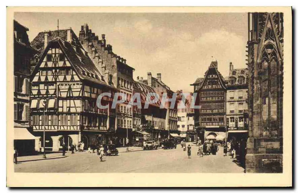 Strasbourg — Place de la Cathédrale — editor Manias & Cie, Strasbourg - Frente