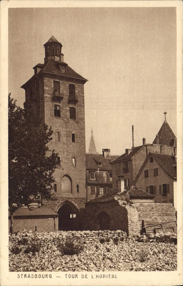 Estrasburgo — Torre do Hospital — Braun & Dornach, editor - Frente