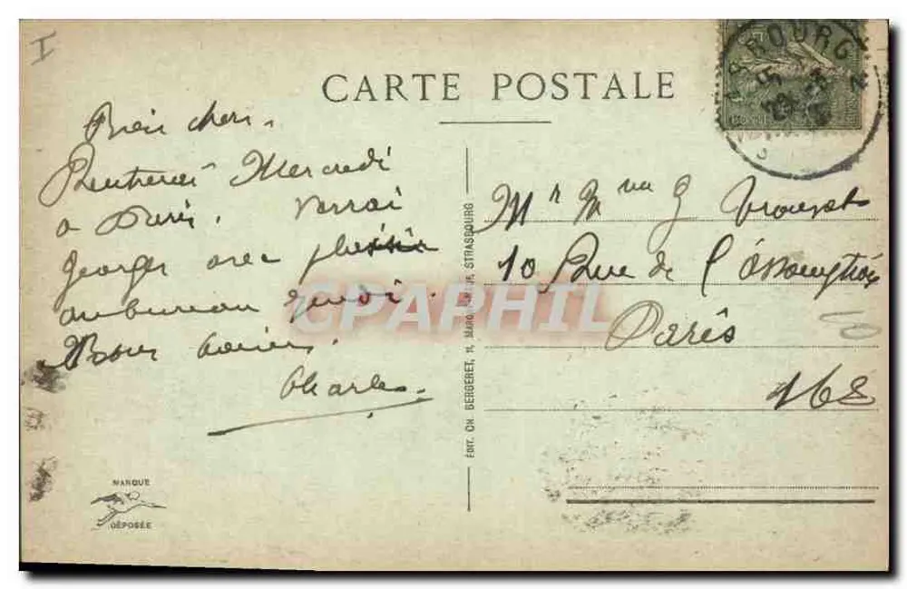 Estrasburgo - Praça da Catedral — editor Marque, n° 301 - Verso
