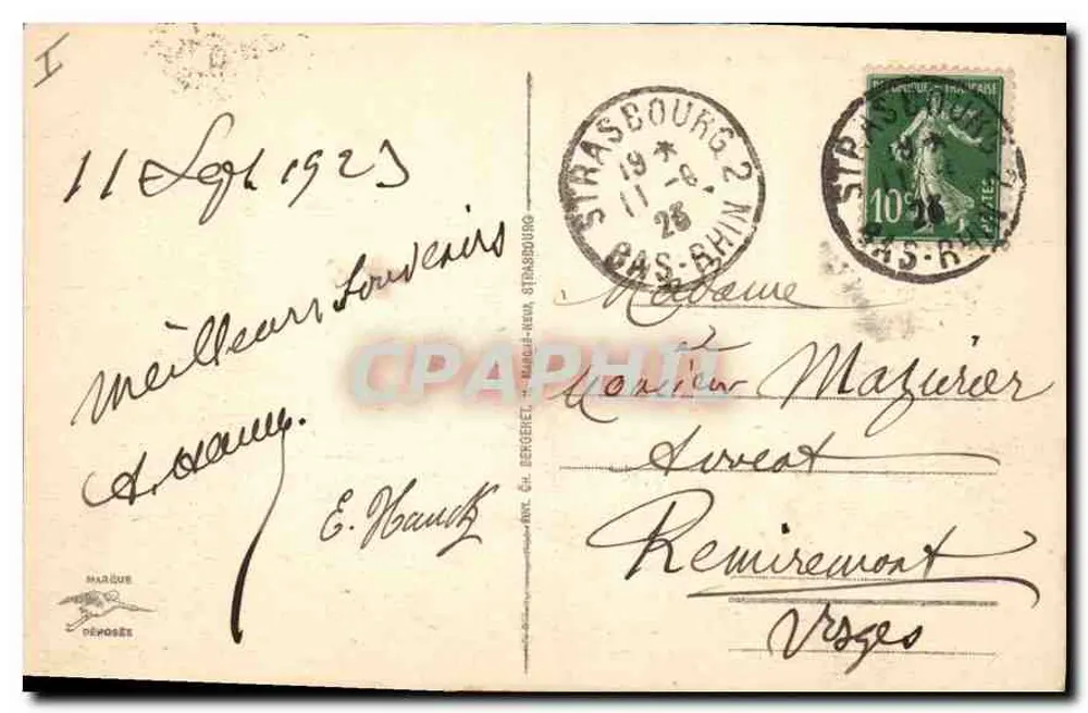 Straßburg - Palais du Rhin - Place de la République — anonymer Verlag, n° 272 - Rückseite