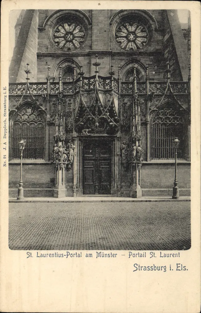 Portal Saint-Laurent der Straßburger Kathedrale — Verlag J.A. Depplich, Nr. 91 - Vorderseite