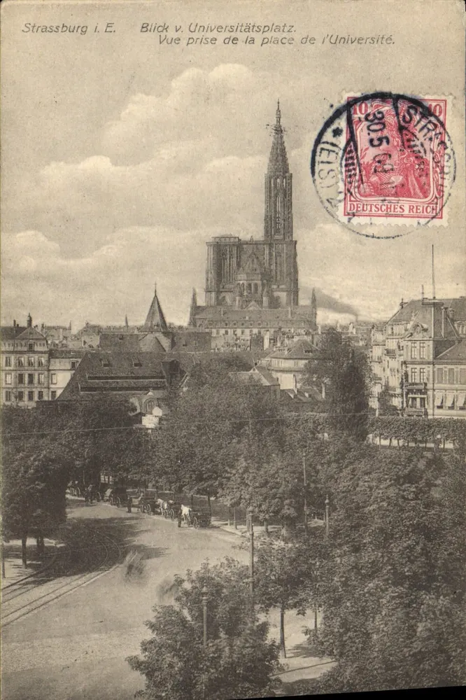 Strasbourg i. E. — Ansicht vom Universitätsplatz — Kunstverlag E. Hartmann - Vorderseite