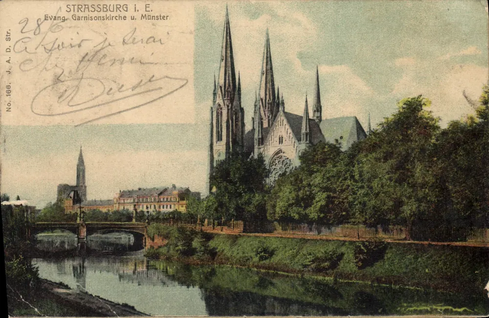 Strasbourg I. E. — Igreja da Guarda e Münster — J.A. D. Str. No. 186 - Frente