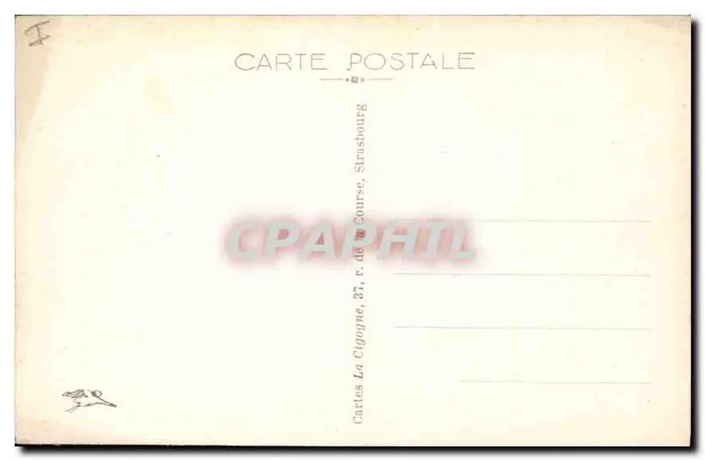Straßburg — Brücke der Vosges, Kirche Saint-Paul und Kathedrale — Cartes La Cigogne - Rückseite