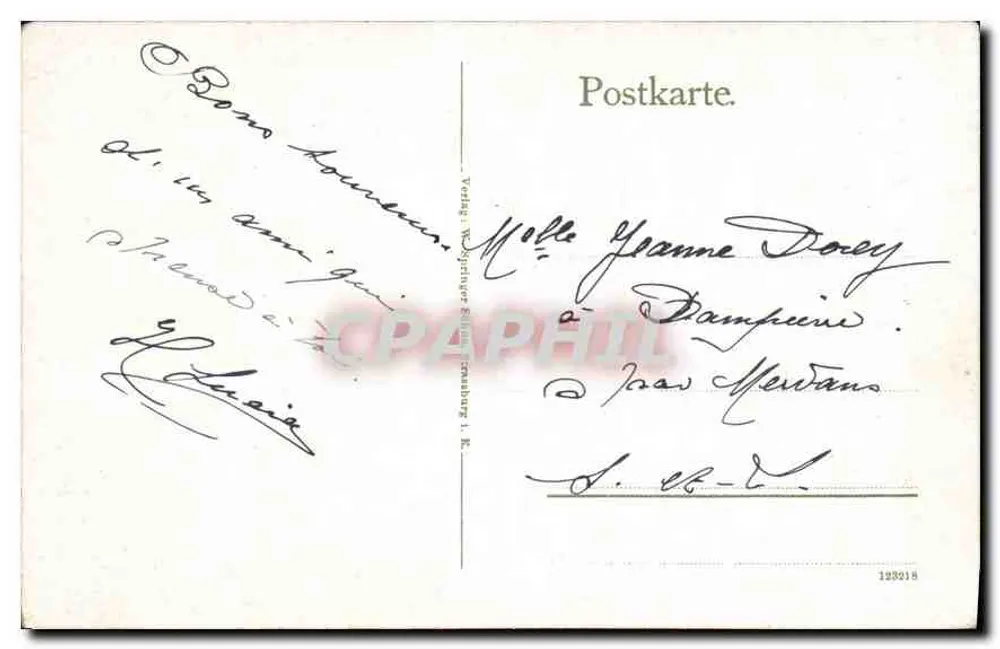 Estrasburgo — A catedral — editor V. Wagner & Cie, Estrasburgo, n° 189218 - Verso