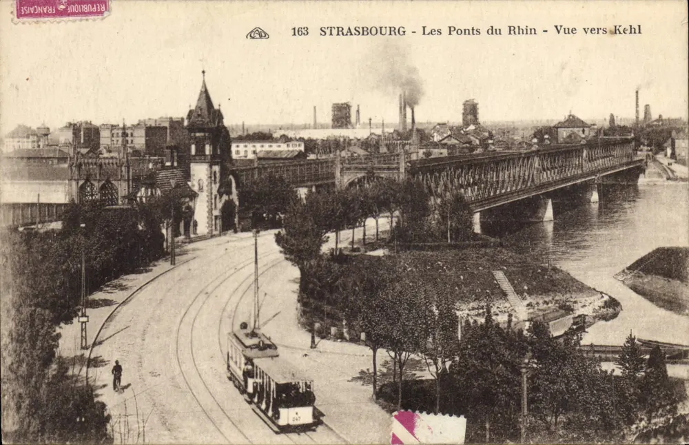 Strasbourg - Die Rheinbrücken - Blick Richtung Kehl — Verlag 'Atelier des Arts Photographique' n°163 - Vorderseite