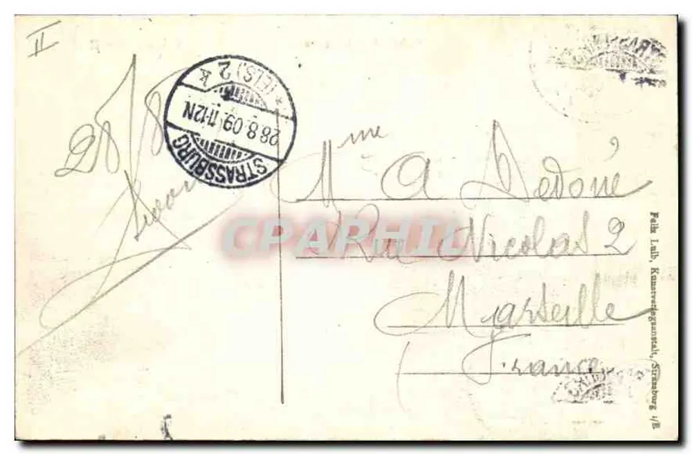 Estação de Strasbourg — visão da estação — editor desconhecido, número de série não visível - Verso