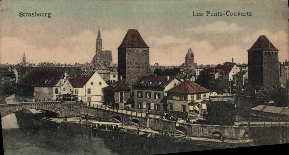 Estrasburgo — Os Pontes Cobertos — Félix Lathy, editor Estrasburgo - Frente