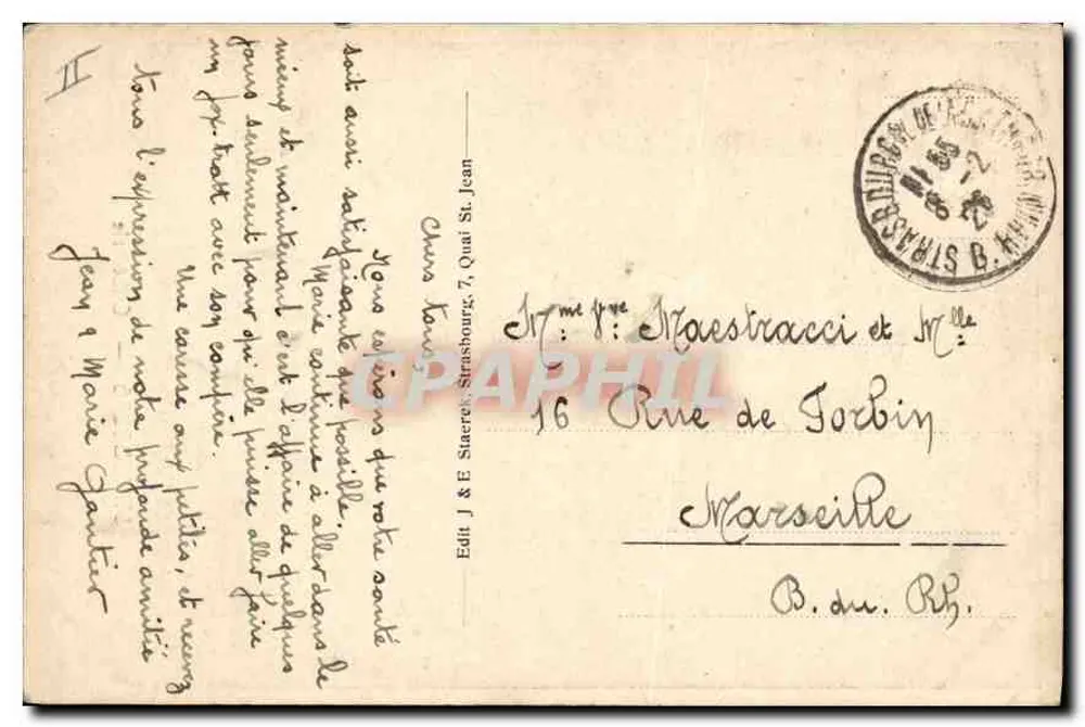Estrasburgo — Catedral — editor J & E Staere, n° 7 - Verso