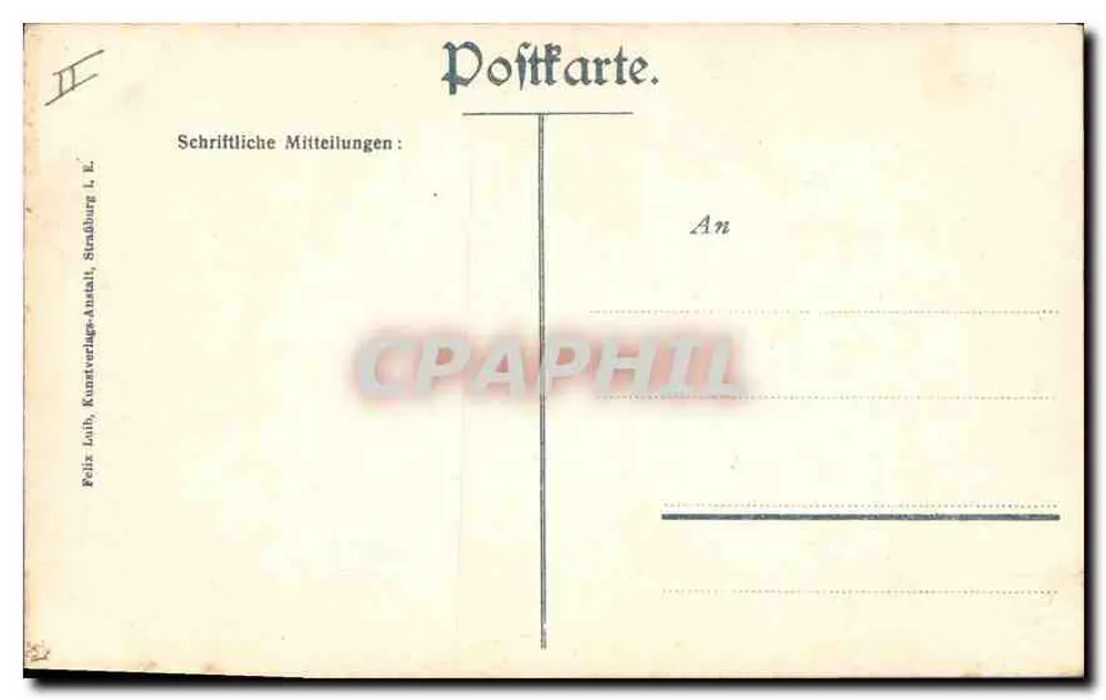Strasbourg, Aufnahme von der imperialen Place — Verlag Felix Loub, Strasbourg - Rückseite