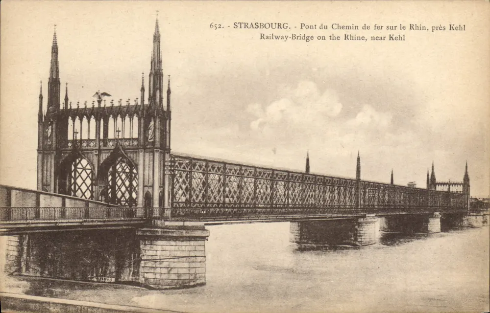 Straßburg - Eisenbahnbrücke über den Rhein bei Kehl — Verlag Ch. Benerey, Nr. 652 - Vorderseite