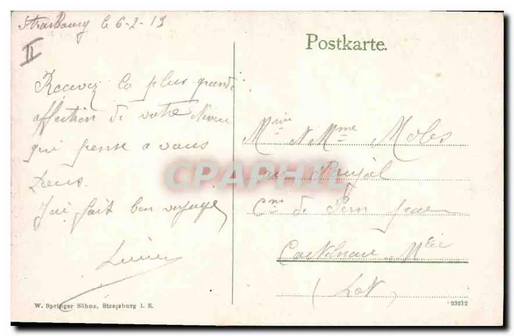 Strasbourg — Vista total — W. Springer Söhne, Strasbourg I. E. - Verso