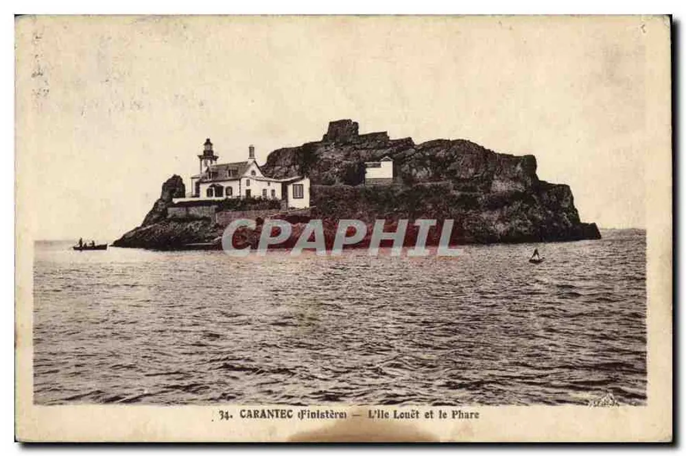 Carantec (Finistère) — Ansicht von Île Louët und dem Leuchtturm - Vorderseite
