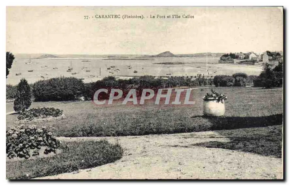 Carantec (Finistère) — Der Hafen und die Insel Calliot — unbekannter Verlag, n° 77 - Vorderseite