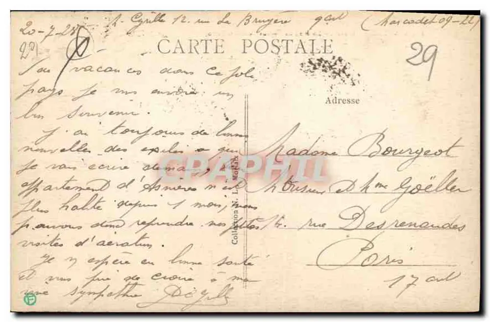 Carantec (Finistère) — Le Bois de Sapins de Pen-a-Lann — Unbekannter Verlag, Nr. 4 - Rückseite