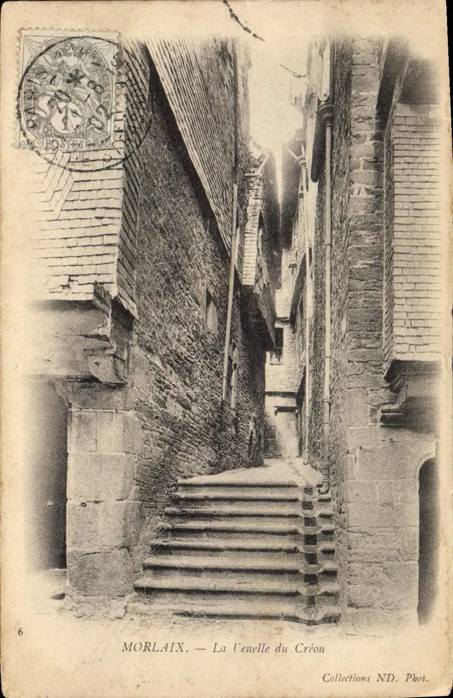 Morlaix — A Rua do Créou — Coleções ND. Fot. - Frente