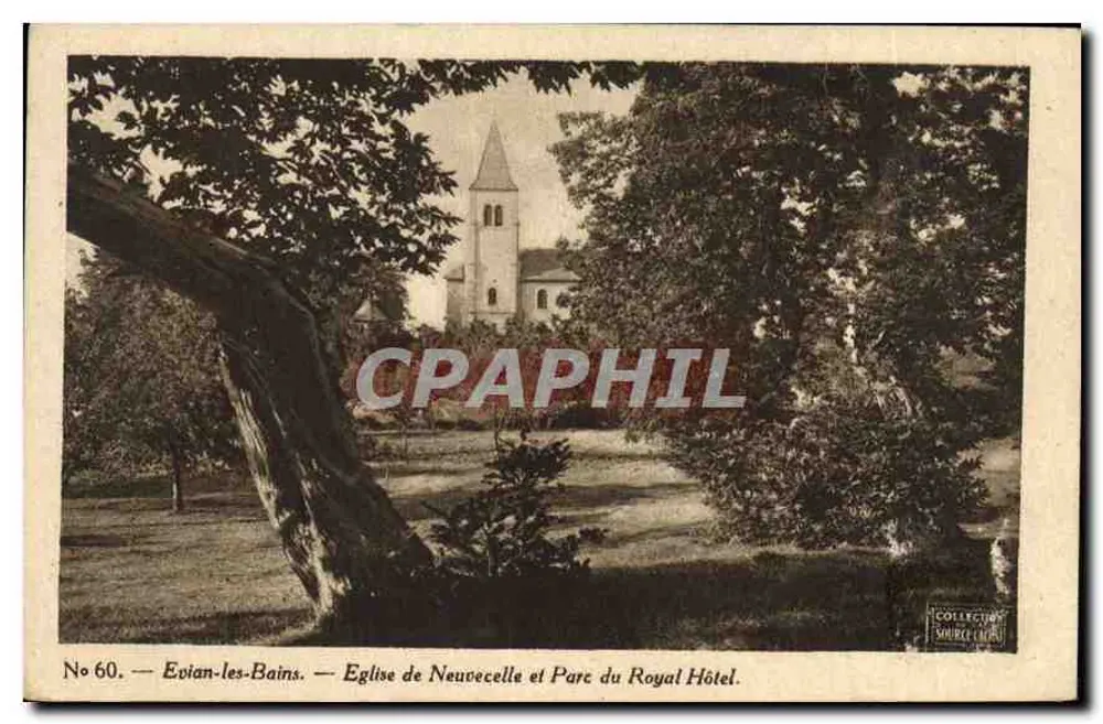 Evian-les-Bains — Kirche Neuvecelle und Park des Royal Hotels — Collector Source - Vorderseite