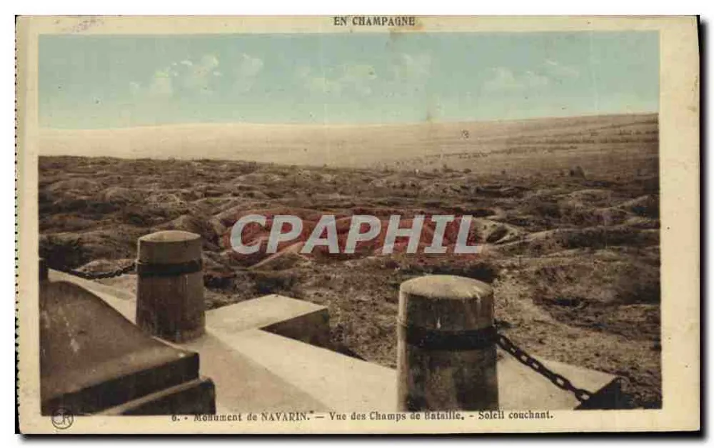 Navarin-Denkmal — Ansicht der Schlachtfelder — Sonnenuntergang — In Champagne - Vorderseite