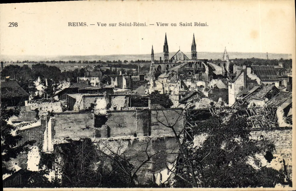 Reims — Vista sobre Saint-Rémi — Editor: Ascidos Étab. Neudrein e Cie, Paris - Frente