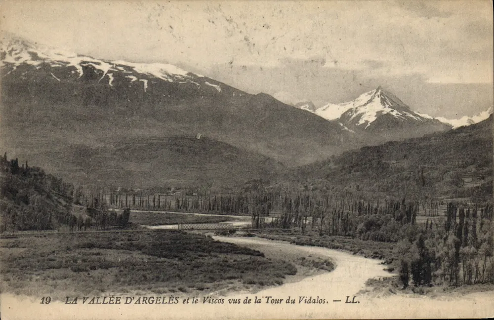 Die Tal der Argelès und der Viscos von der Tour du Vidalos aus gesehen — LL. — Nr. 19 - Vorderseite