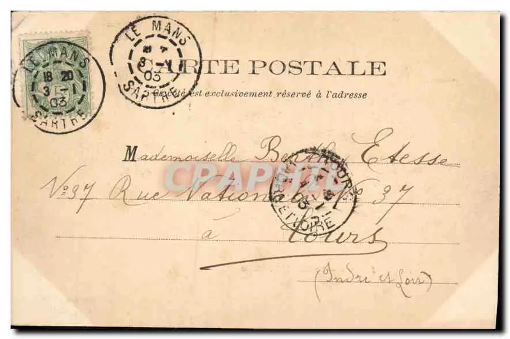 Le Mans — A Catedral. Abside — Yvonne - Verso