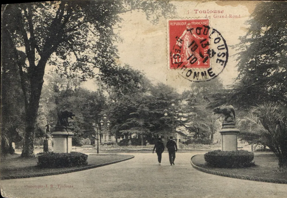 Jardim do Grand-Rond em Toulouse — Fototipia J. B. Toulouse, n°5 - Frente