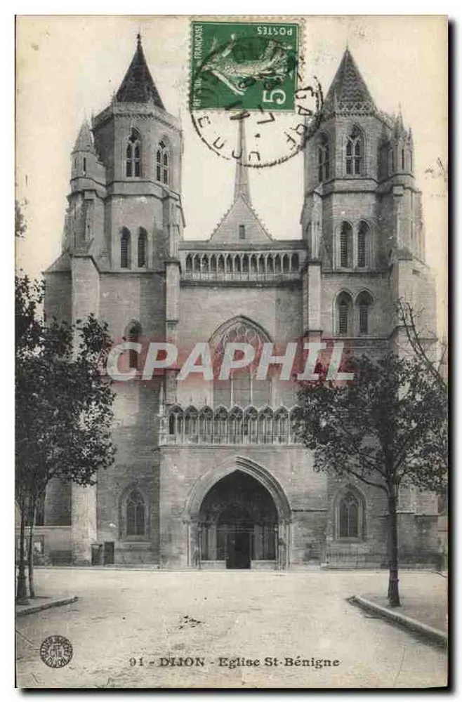 Dijon - Igreja de São Benigno — vista da fachada gótica — editor: J. B. Dufour, n° 01 - Frente