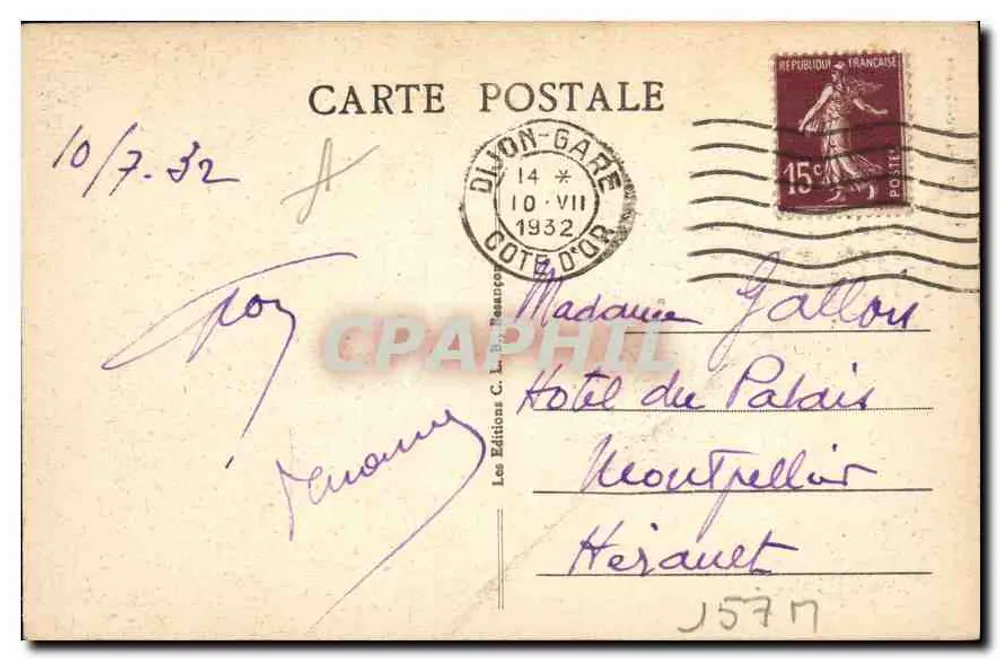 Dijon — Kirche Notre-Dame — Verlag Les Éditions C. L. B. Rasson, n° 3515 - Rückseite