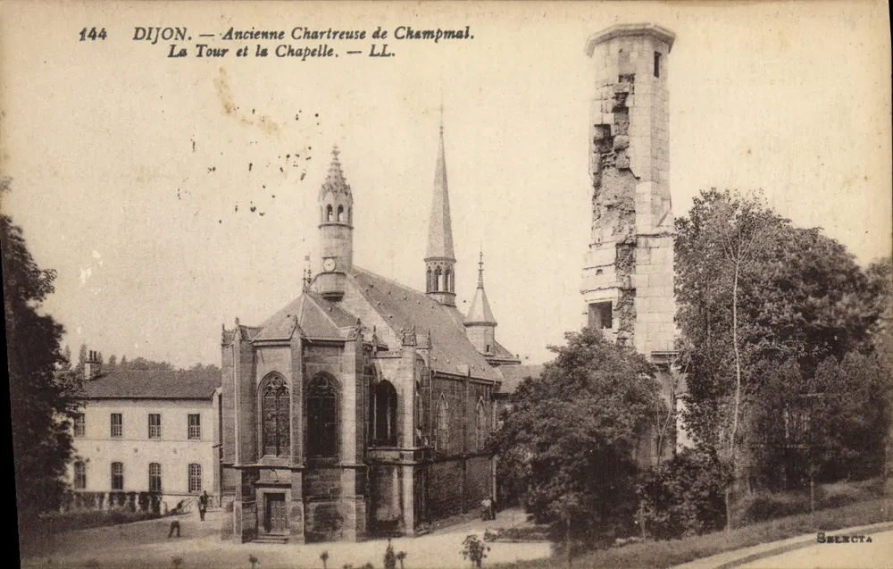 Dijon — Ältere Chartreuse von Champmal. Die Turm und die Kapelle — SELECTA - Vorderseite