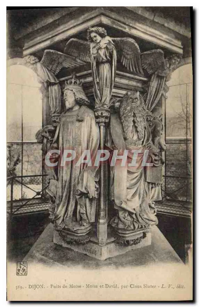 Dijon - Brunnen von Moses und David, von Claus Sluter - L. V., Verlag - Vorderseite