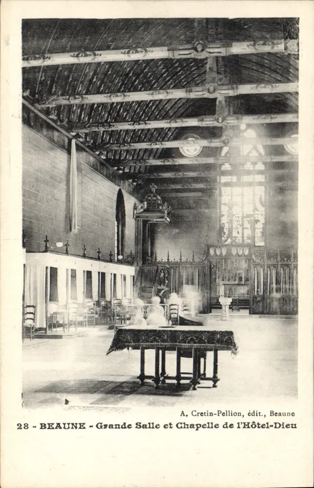 Beaune - Grande Salle und Kapelle des Hôtel-Dieu — A. Cretin-Pellion, Verlag, Beaune, Nr. 28 - Vorderseite