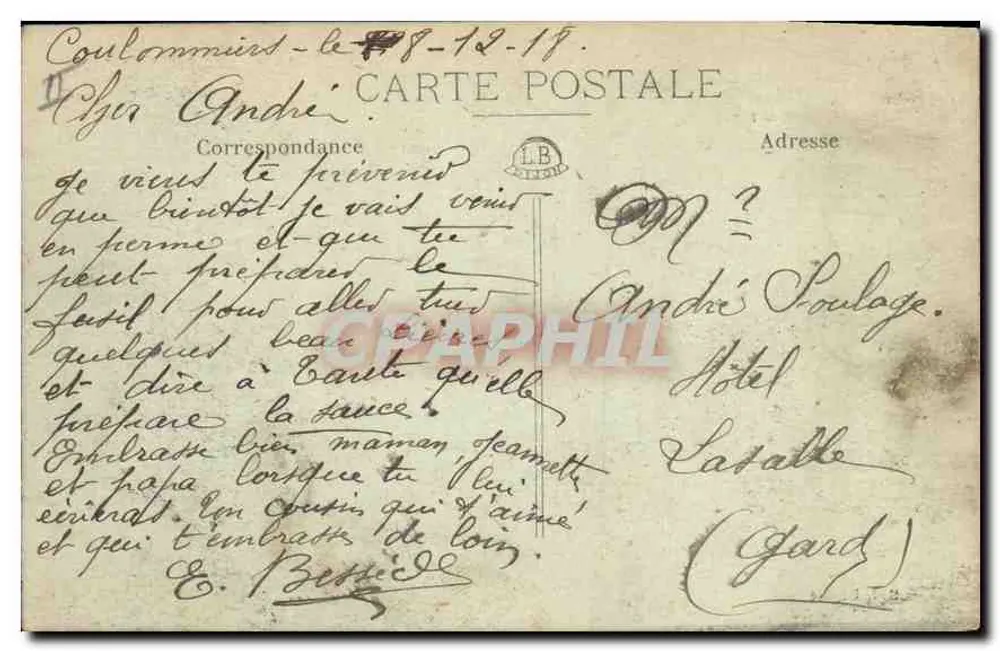 Dijon — Praça dos Cordeliers — Monumento a Piron, poeta satírico burguês (1689-1773), inaugurado em 1909, obra de Eugène Piron, escultor de Dijon. - Verso