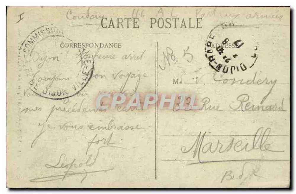 Dijon - Abside da Igreja de São Benigno — L. V., edit. — N° 5 - Verso