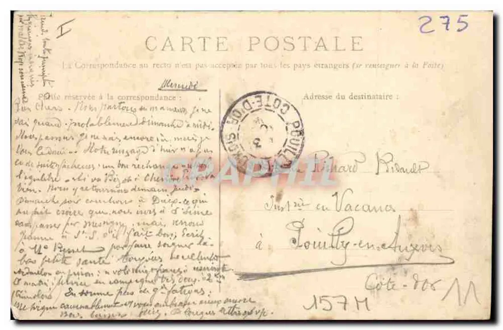 Dijon — Das Krankenhaus, Blick auf die Place du 1er Mai — Verlag Dijon, Nr. 97 - Rückseite