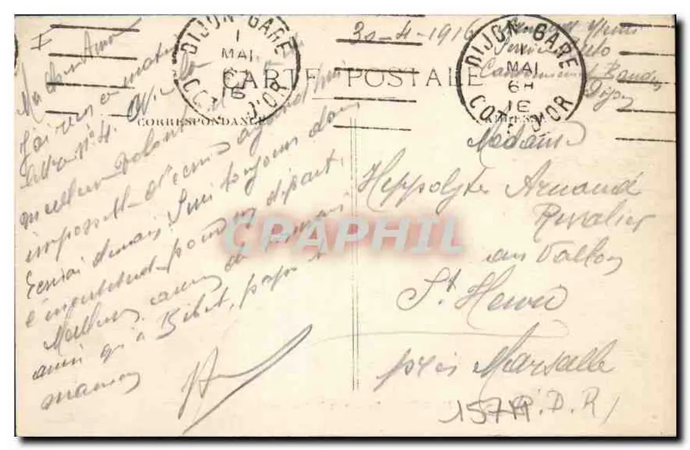 Dijon — Um Canto da Place Darcy — n°129 - Verso