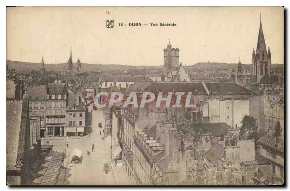Dijon — Vista Geral — Bilhete postal antigo n°73 - Frente